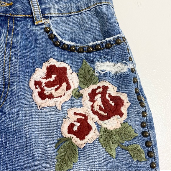 FREE PEOPLE Wild Rose Ember Embroidered Mini Skirt - Picture 3 of 9